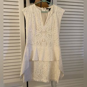BCBGMAXAZRIA Women’s white lace peplum dress size 2